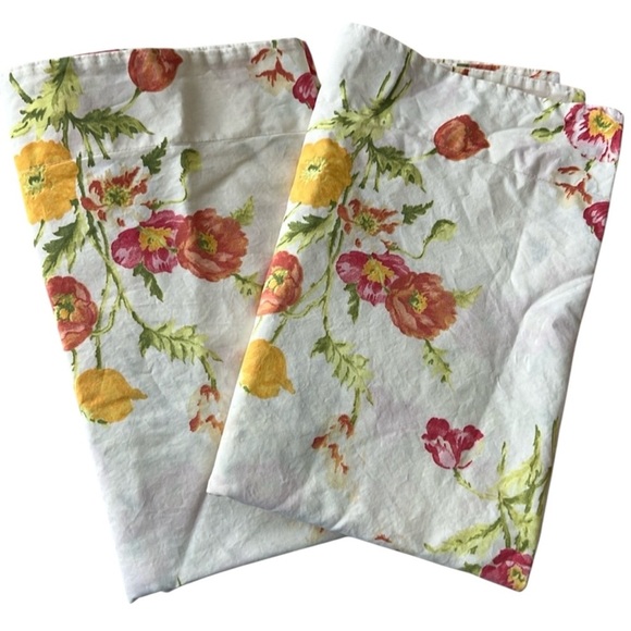Vintage Pottery Barn Pillow Shams Floral Print Set of TWO - Picture 1 of 4
